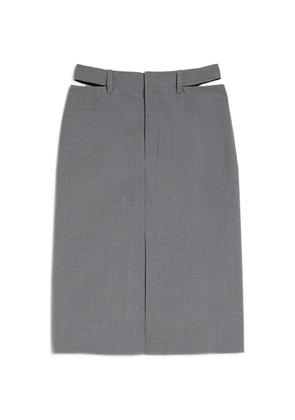 Jil Sander cut-out slit midi skirt - Grey