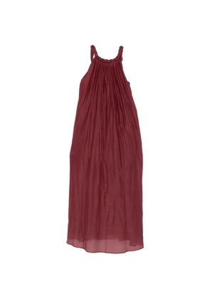 Semicouture Aura braided-neck pleated maxi dress - Red