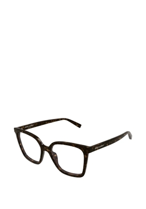 Saint Laurent Eyewear tortoiseshell-effect square-frame glasses - Brown