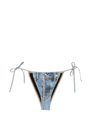 Diesel Jean Trompe L'oeil denim-effect bikini bottoms - Blue