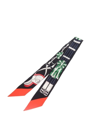 Hermès Pre-Owned 2015-2026 Jumping Silk Twilly Scarf scarves - Black