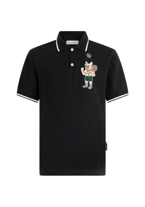Philipp Plein tennis patch polo shirt - Black