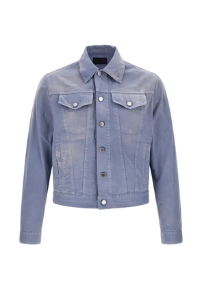 Prada garment-dyed cotton jacket - Blue