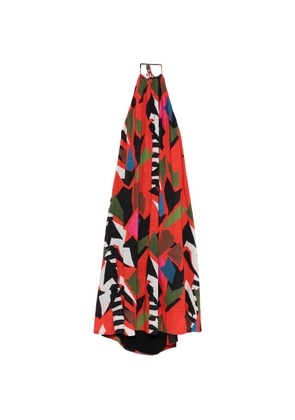 Osklen geometric-print maxi dress - Red