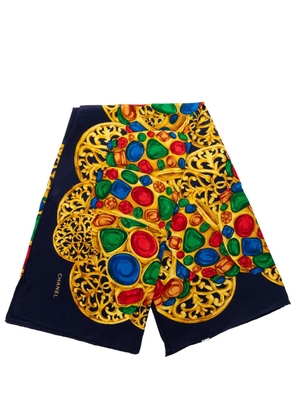 CHANEL Pre-Owned 1980-2000 Gripoix Silk Scarf scarves - Blue