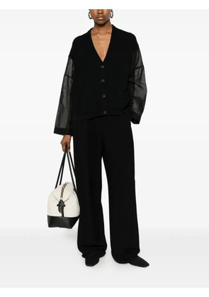 Brunello Cucinelli sheer-sleeve cardigan - Black