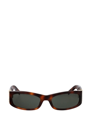 Saint Laurent monogram rectangle-frame sunglasses - Brown