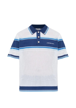 Casablanca open-knit striped polo shirt - White