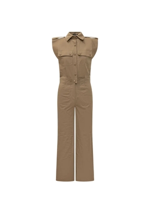 ACTUALEE button-fastening sleeveless jumpsuit - Neutrals