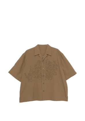 Homme Plissé Issey Miyake embroidered short-sleeve shirt - Brown