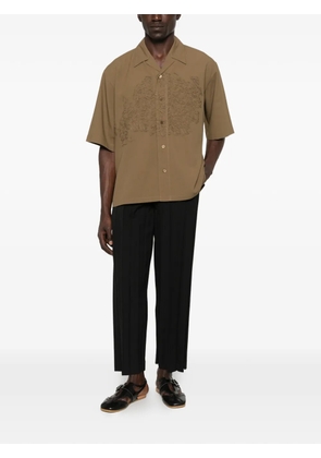 Homme Plissé Issey Miyake embroidered short-sleeve shirt - Brown