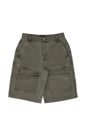 Purple Brand faded-effect cargo shorts - Green