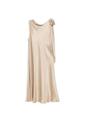 Antonelli bow-detail cowl-neck midi dress - Neutrals