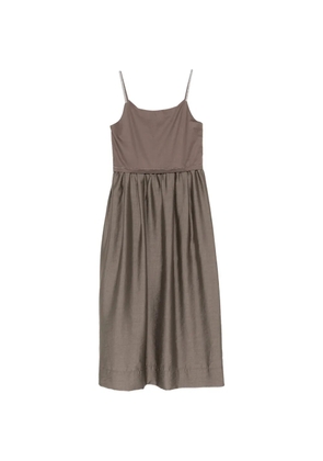 Peserico monili-chain sleeveless midi dress - Brown