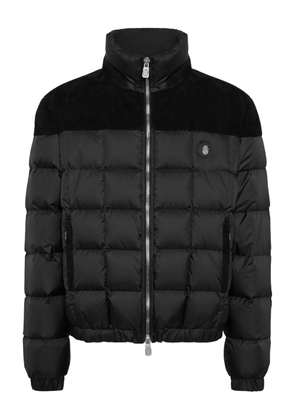 Billionaire quilted suede-panel puffer jacket - Black