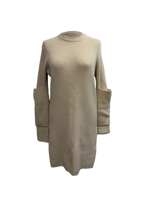 JOSEPH Ribbed-knit side-slit sweater dress - Neutrals