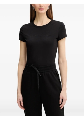 Armani Exchange slim-fit embellished round-neck T-shirt - Black