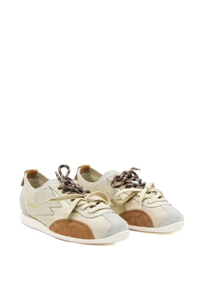 MOA CONCEPT Ikigai suede-panelled cracked-effect sneakers - Neutrals