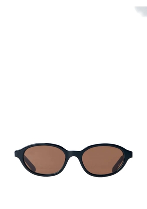 Retrosuperfuture logo-engraved oval-frame sunglasses - Black