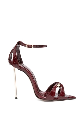 HARDOT croc-effect pointed-toe sandals - Red
