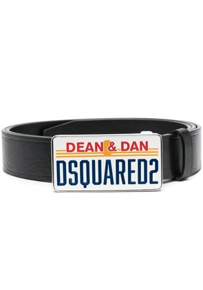 DSQUARED2 logo-plaque leather belt - Black