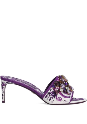 Dolce & Gabbana Majolica-print mules - White