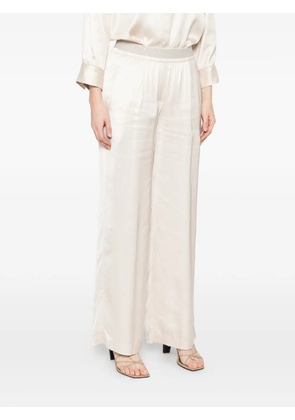 Peserico satin-finish elasticated-waistband trousers - Neutrals