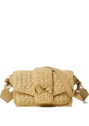 TWINSET logo-plaque woven shoulder bag - Neutrals