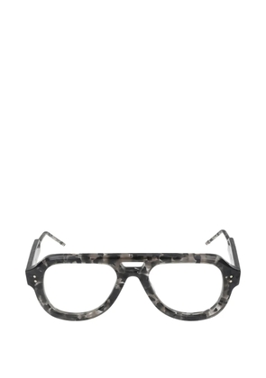 Thom Browne tortoiseshell-effect pilot-frame glasses - Grey
