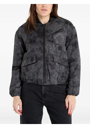 Desigual floral-embroidered tie-dye jacket - Grey