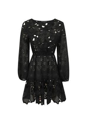 Ermanno Scervino broderie-anglaise tiered dress - Black