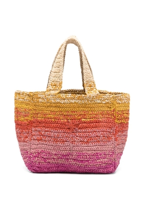 Manebi small Zuma crochet-knit ombré tote bag - Yellow