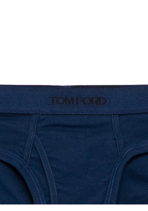 TOM FORD logo-waistband jersey briefs - Blue