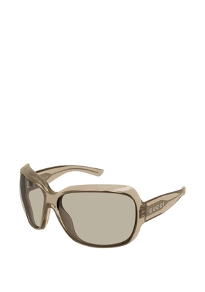 Gucci Eyewear logo-print square-frame sunglasses - Neutrals