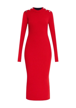 Sportmax buttoned ribbed midi dress - Red