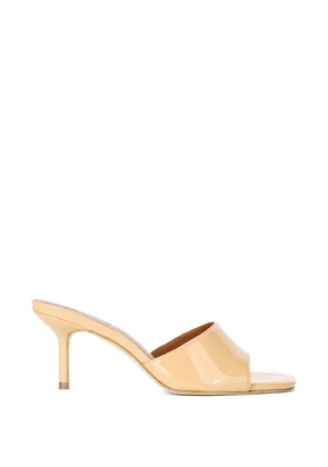 STAUD Bea patent-finish heeled mules - Neutrals