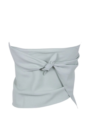Alberta Ferretti knot-detail draped top - Blue