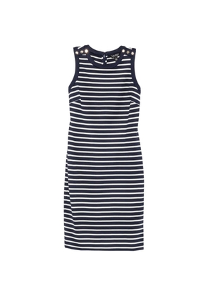 Lauren Ralph Lauren Taysin striped button-detail dress - Blue