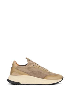 BOSS Slon mesh-upper leather-trim sneakers - Neutrals