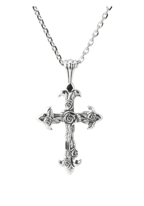 Emanuele Bicocchi large Rose Cross necklace - Silver