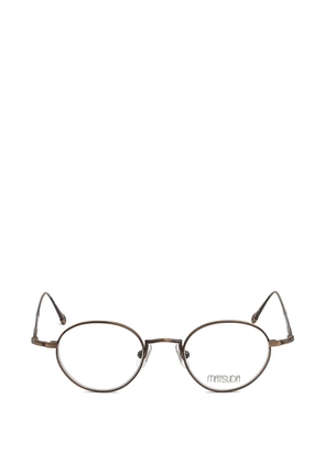 Matsuda engraved round-frame glasses - Gold