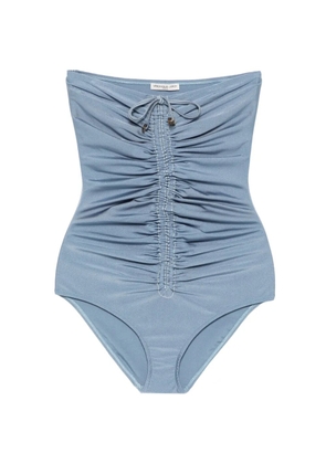 Veronique Leroy drawstring-detail swimsuit - Blue