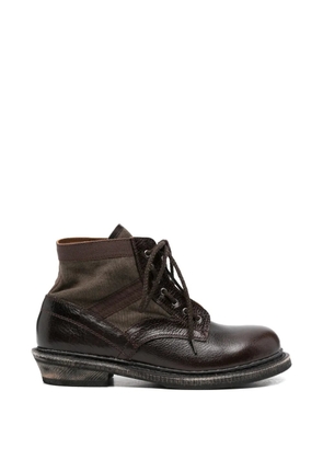 OUR LEGACY Bushline panelled lace-up boots - Brown