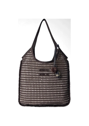 Miu Miu Ivy crochet-mesh tote bag - Brown