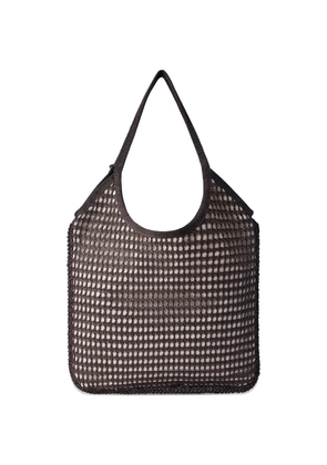 Miu Miu Ivy crochet-mesh tote bag - Brown