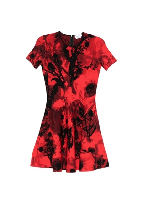 Alexander McQueen crew-neck flared-hem mini dress