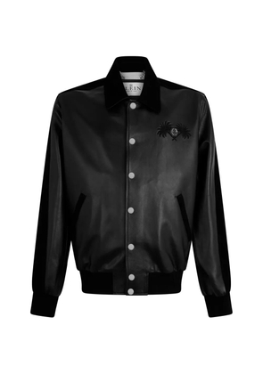 Philipp Plein Coster leather jacket - Black