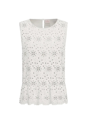 Marella broderie-anglaise peplum top - White