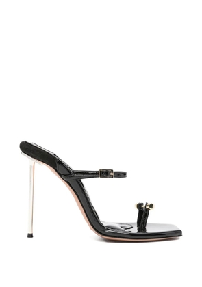 HARDOT patent-leather toe-strap sandals - Black