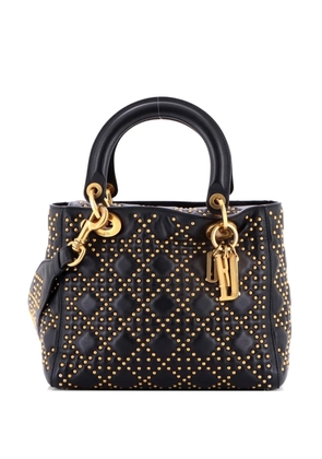 Christian Dior Pre-Owned Supple Lady Dior Bag Cannage Studded Lambskin Medium satchel - Black